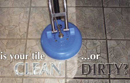 Clean and dirty tile being cleaned - is your tile Clean or Dirty?